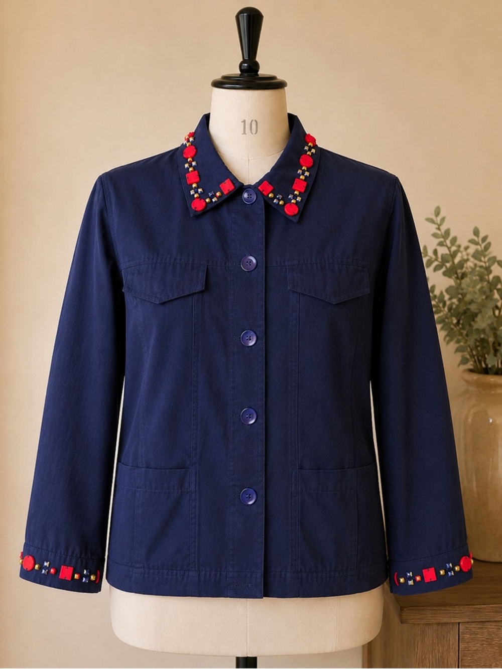 Ruby Rd Embellished Navy Jacket